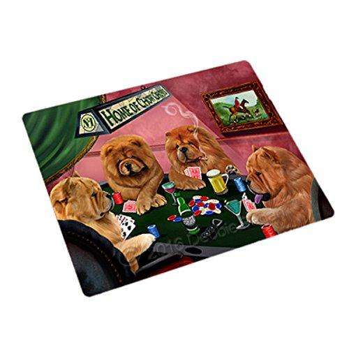 Home of 4 Chow Chow Dogs Playing Poker Large Stickers Sheet of 12