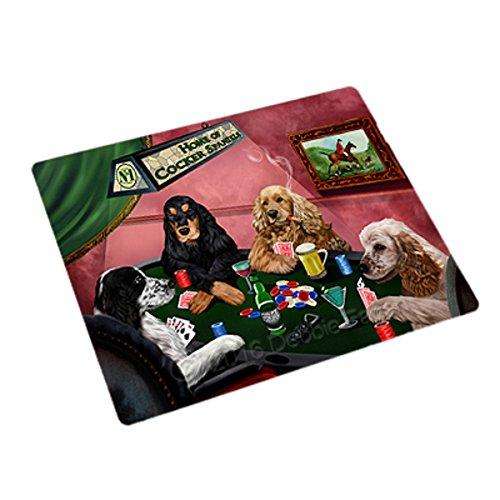 Home of 4 Cocker Spaniel Dogs Playing Poker Large Stickers Sheet of 12