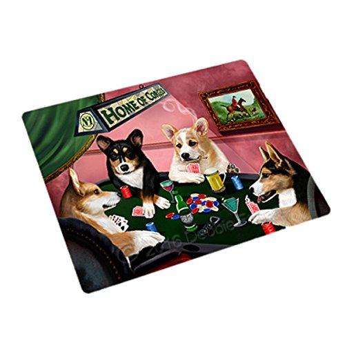 Home of 4 Corgi Dogs Playing Poker Large Stickers Sheet of 12
