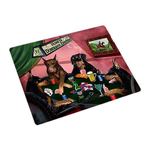 Home of 4 Doberman Pinscher Dogs Playing Poker Large Stickers Sheet of 12