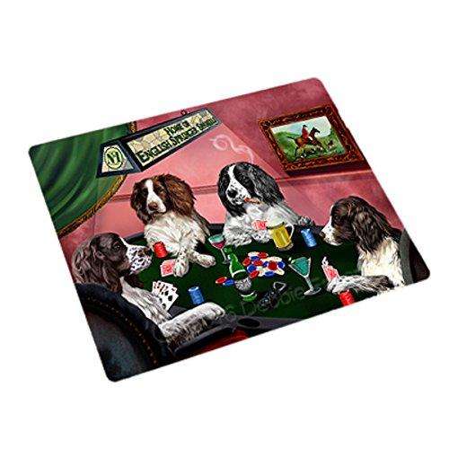 Home of 4 English Springer Spaniel Dogs Playing Poker Large Stickers Sheet of 12