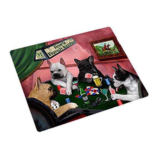 Home of 4 French Bulldogs Dogs Playing Poker Large Stickers Sheet of 12