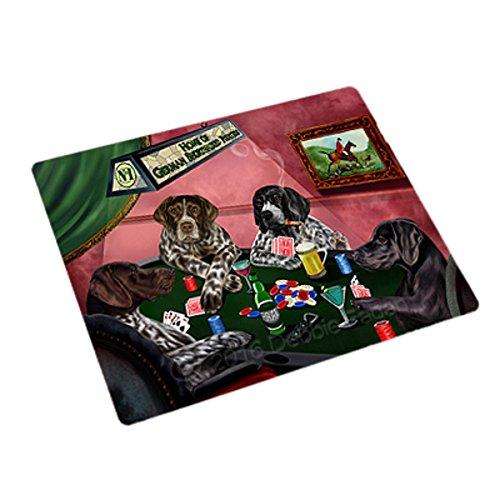 Home of 4 German Shorthaired Pointers Dogs Playing Poker Large Stickers Sheet of 12