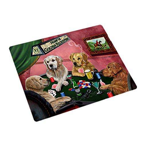 Home of 4 Golden Retrievers Dogs Playing Poker Large Stickers Sheet of 12