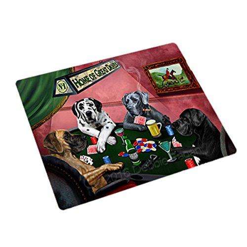 Home of 4 Great Danes Dogs Playing Poker Large Stickers Sheet of 12