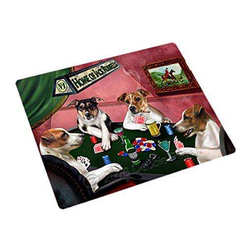 Home of 4 Jack Russell Dogs Playing Poker Large Stickers Sheet of 12