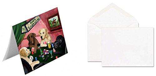 Home of 4 Labrador Dogs Playing Poker Handmade Artwork Assorted Pets Greeting Cards and Note Cards with Envelopes for All Occasions and Holiday Seasons (20)