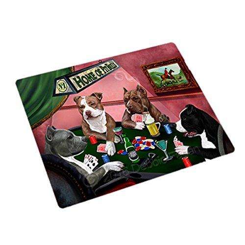 Home of 4 Pit Bull Dogs Playing Poker Large Stickers Sheet of 12