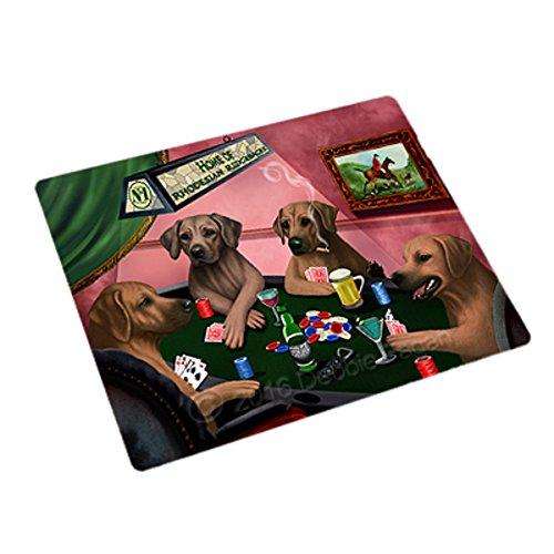 Home of 4 Rhodesian Ridgeback Dogs Playing Poker Large Stickers Sheet of 12