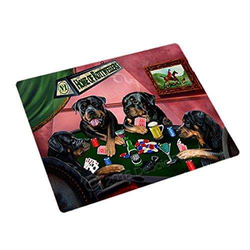 Home of 4 Rottweilers Dogs Playing Poker Large Stickers Sheet of 12