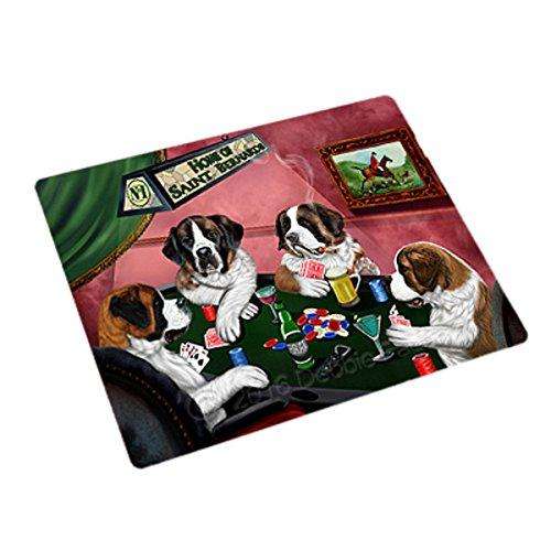 Home of 4 Saint Bernard Dogs Playing Poker Large Stickers Sheet of 12