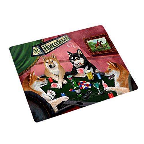 Home of 4 Shiba Inu Dogs Playing Poker Large Stickers Sheet of 12