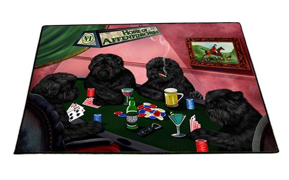 Home of Affenpinschers 4 Dogs Playing Poker Indoor/Outdoor Floormat