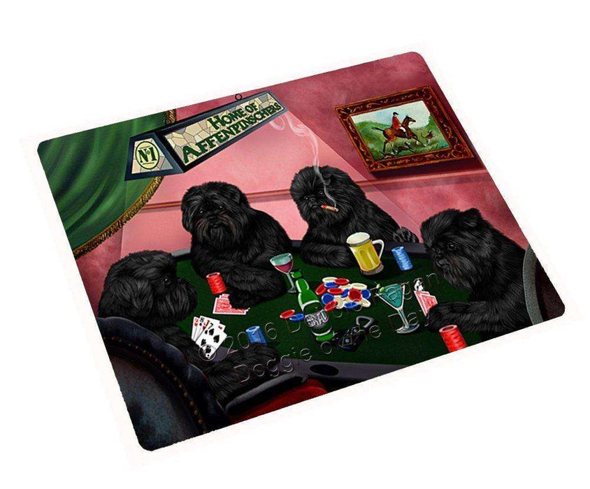 Home of Affenpinschers 4 Dogs Playing Poker Tempered Cutting Board