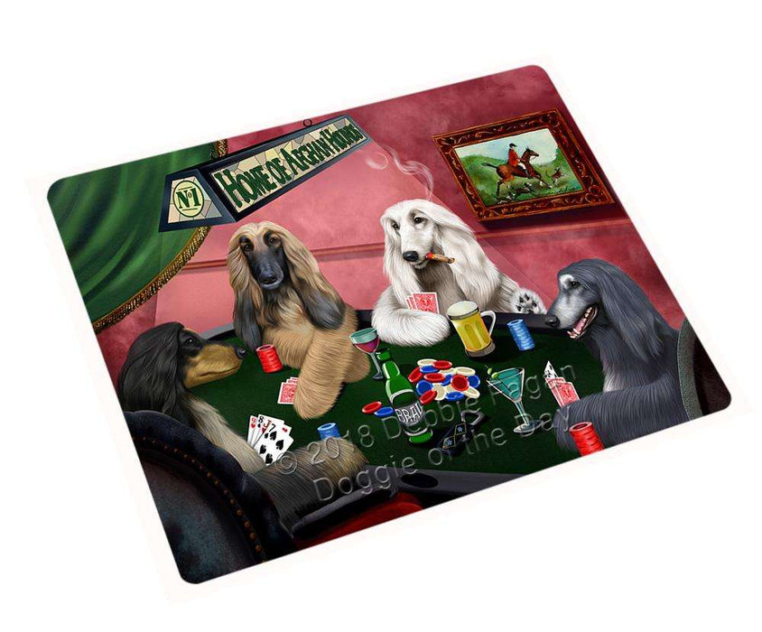 Home of Afghan Hound 4 Dogs Playing Poker Large Refrigerator / Dishwasher Magnet RMAG86940