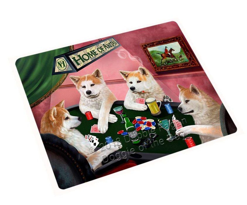 Home of Akita 4 Dogs Playing Poker Cutting Board C67476