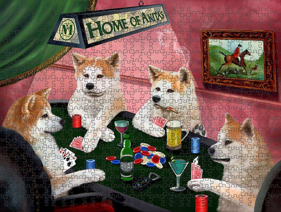 Home of Akita 4 Dogs Playing Poker Puzzle  PUZL84532