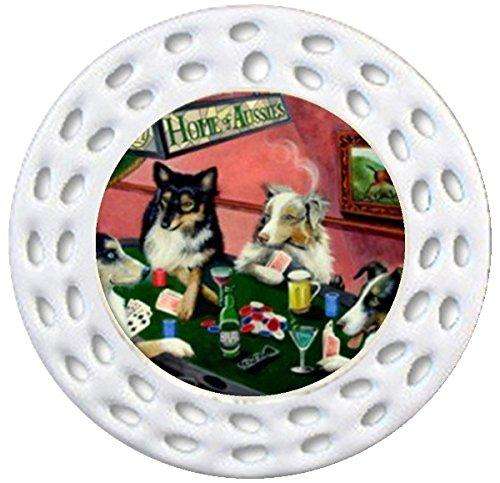 Home of Aussies Australian Shepherd Ornament Four Dogs Playing Poker