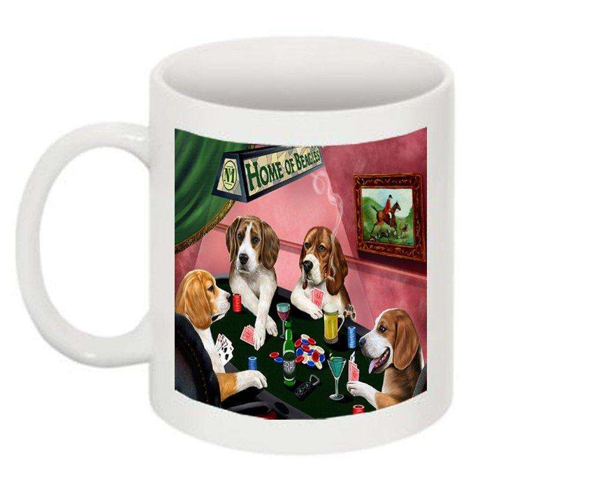 Home of Beagle 4 Dogs Playing Poker Mug
