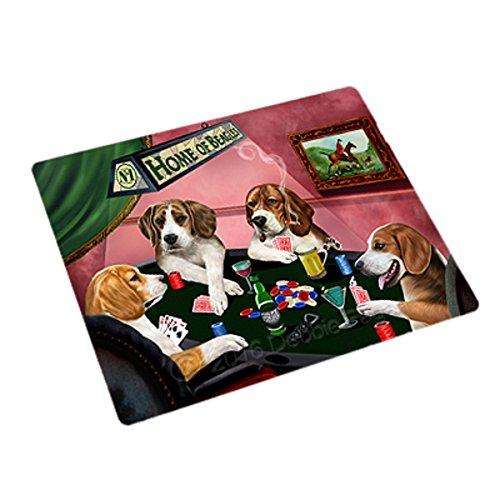 Home of Beagles 4 Dogs Playing Poker Large Refrigerator / Dishwasher Magnet