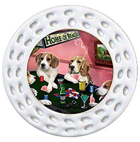 Home of Beagles Christmas Holiday Ornament 4 Dogs Playing Poker