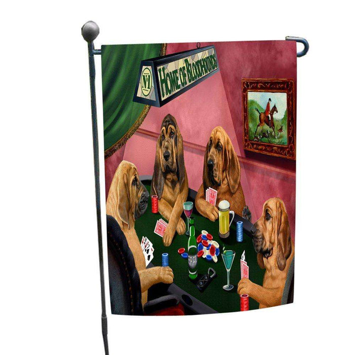 Home of Bloodhound 4 Dogs Playing Poker Garden Flag