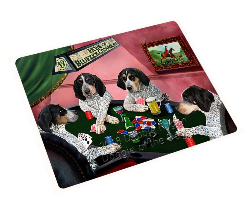Home of Bluetick Coonhound 4 Dogs Playing Poker Cutting Board C67482