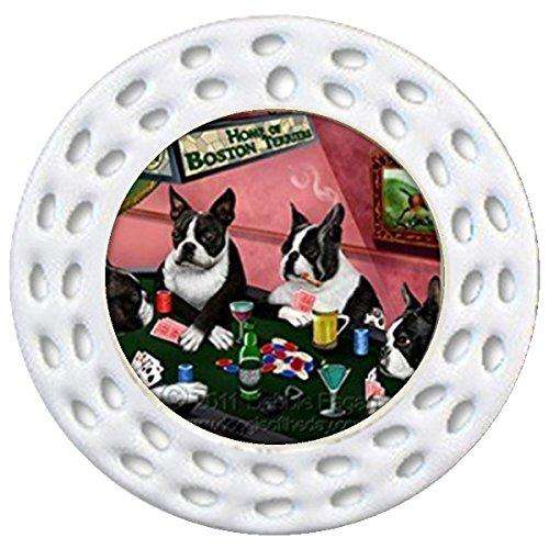 Home of Boston Terriers Christmas Holiday Ornament 4 Dogs Playing Poker