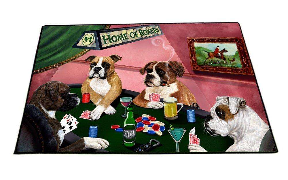 Home of Boxers 4 Dogs Playing Poker Floormat 18" x 24"