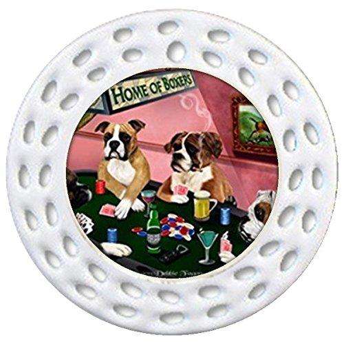 Home of Boxers Christmas Holiday Ornament 4 Dogs Playing Poker