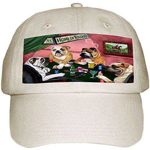 Home of Bulldogs 4 Dogs Playing Poker Hat Off White