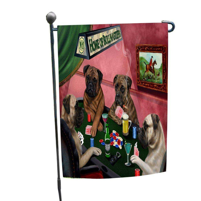 Home of Bullmastiff 4 Dogs Playing Poker Garden Flag