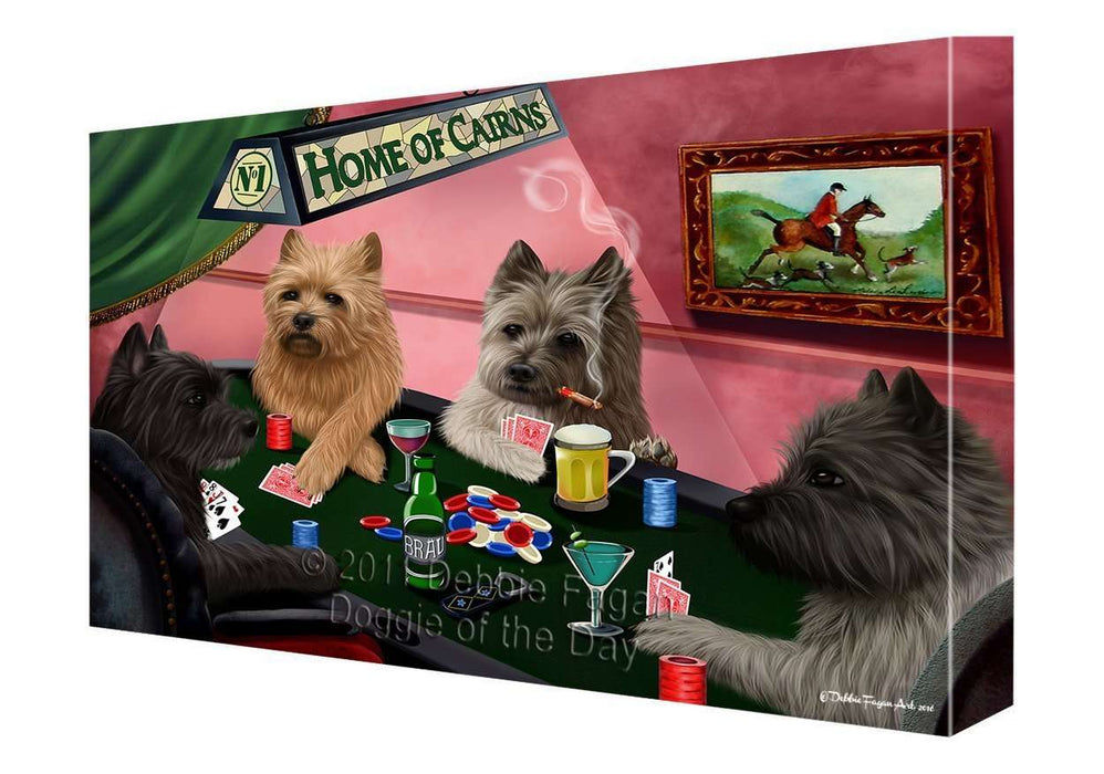 Home of Cairn Terrier Dogs Playing Poker Canvas Gallery Wrap 1.5" Inch