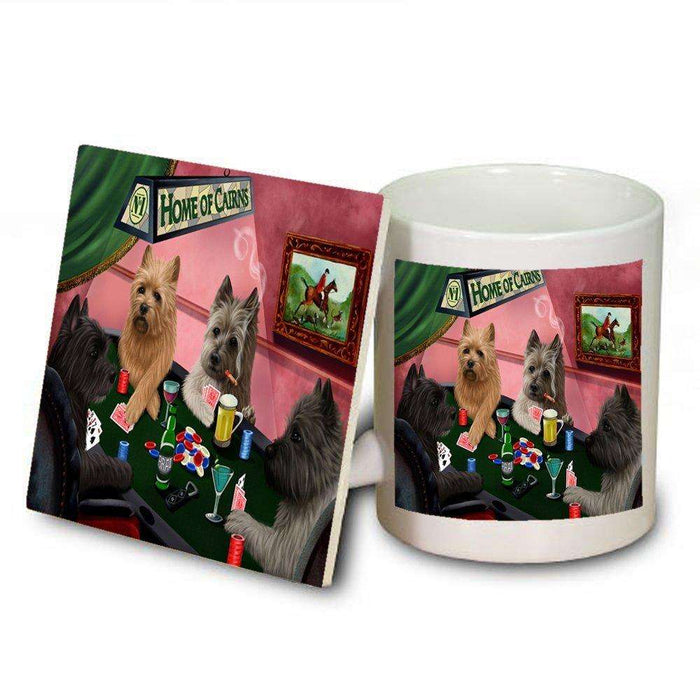 Home of Cairns 4 Dogs Playing Poker Mug and Coaster Set