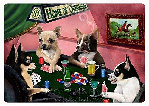 Home of Basset Hound Dogs Playing Poker Cutting Board - Easy Grip Non