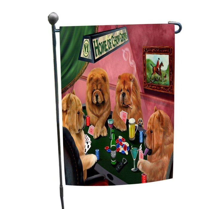 Home of Chow Chow 4 Dogs Playing Poker Garden Flag