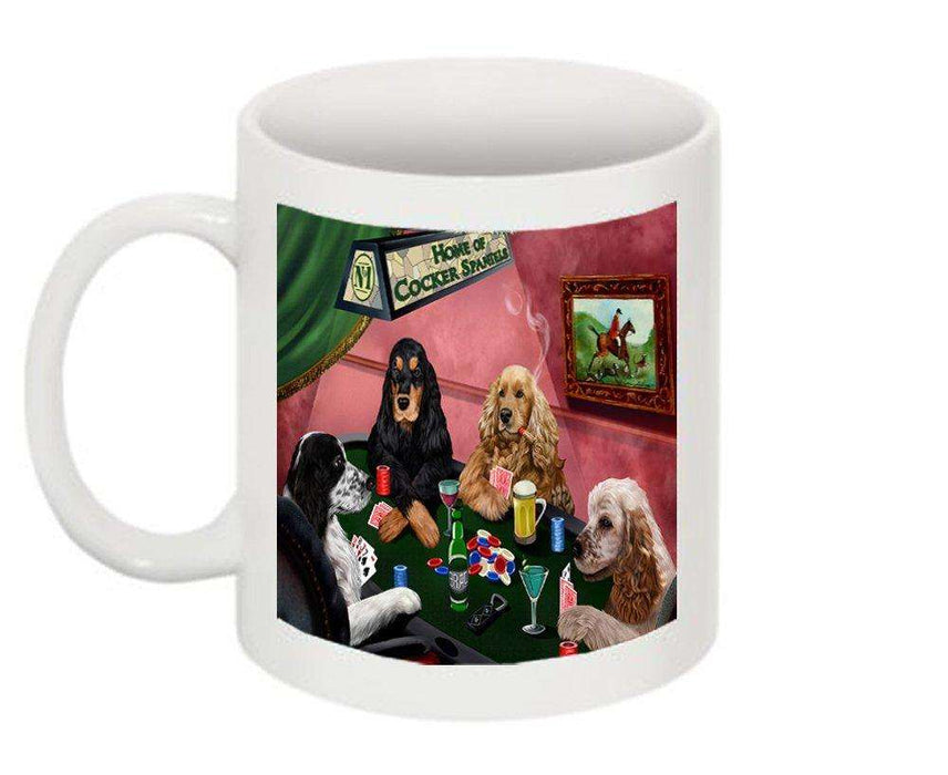 Home of Cocker Spaniel 4 Dogs Playing Poker Mug