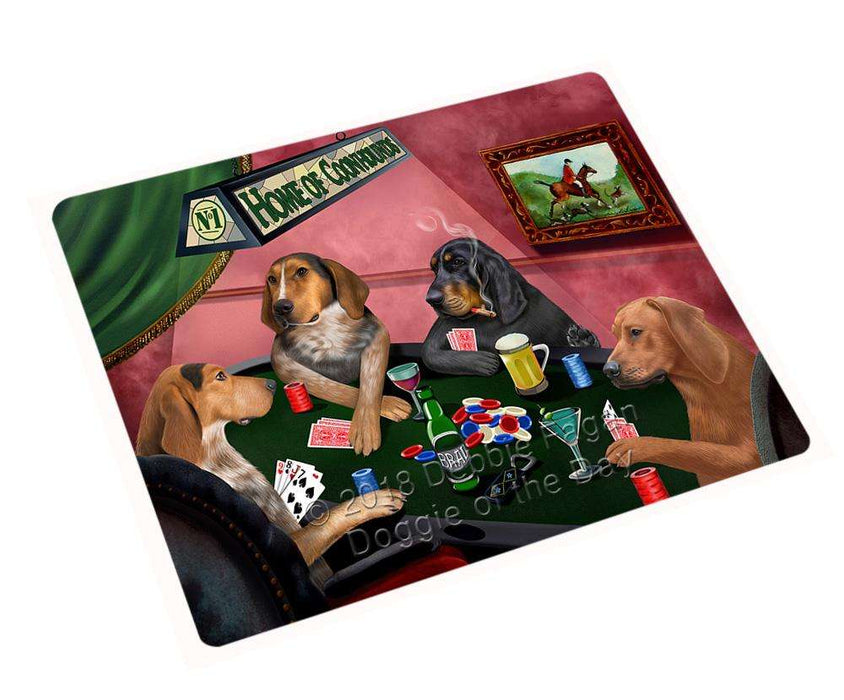 Home of Coonhound 4 Dogs Playing Poker Cutting Board C67485