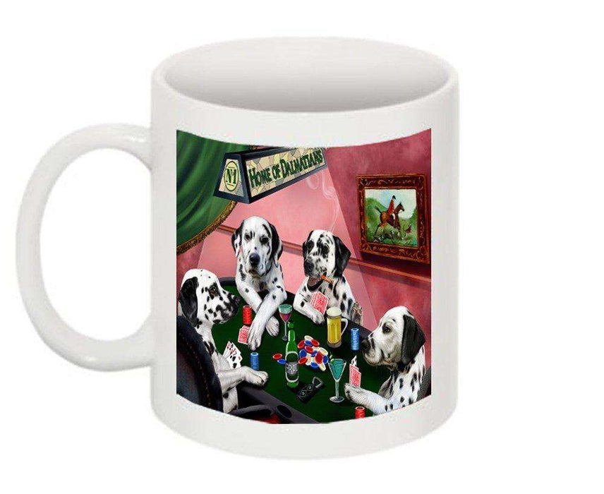 Home of Dalmatian 4 Dogs Playing Poker Mug