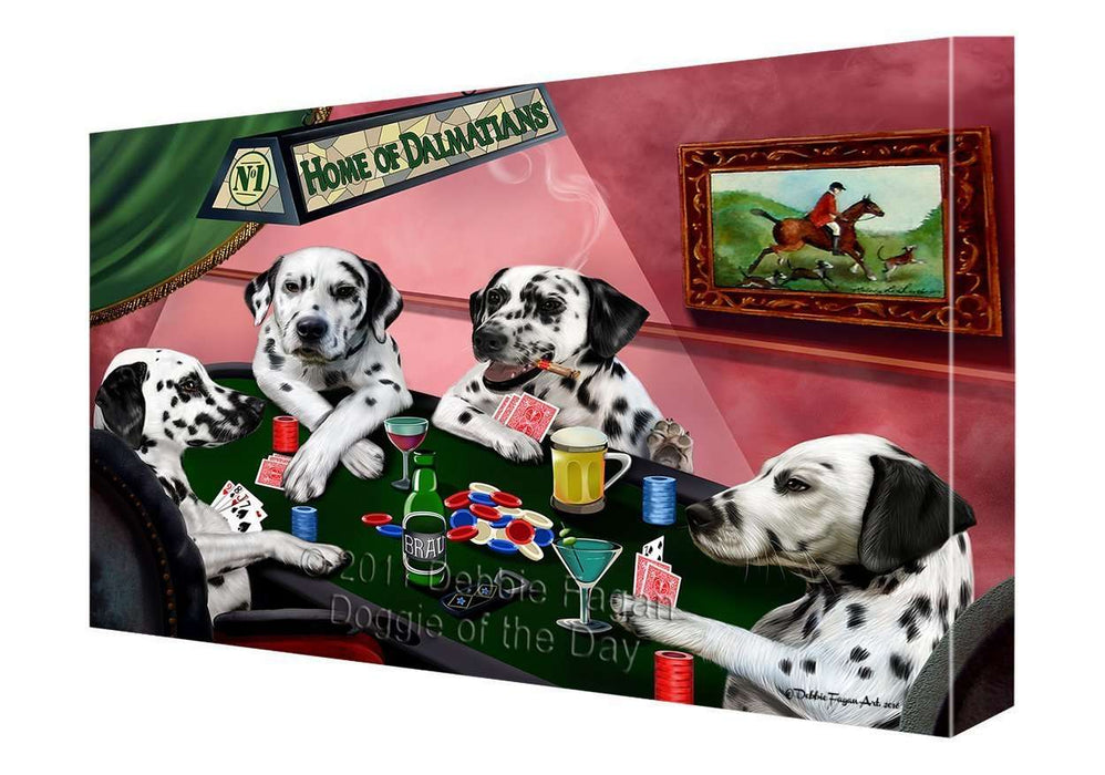 Home of Dalmation Dogs Playing Poker Canvas Gallery Wrap 1.5" Inch