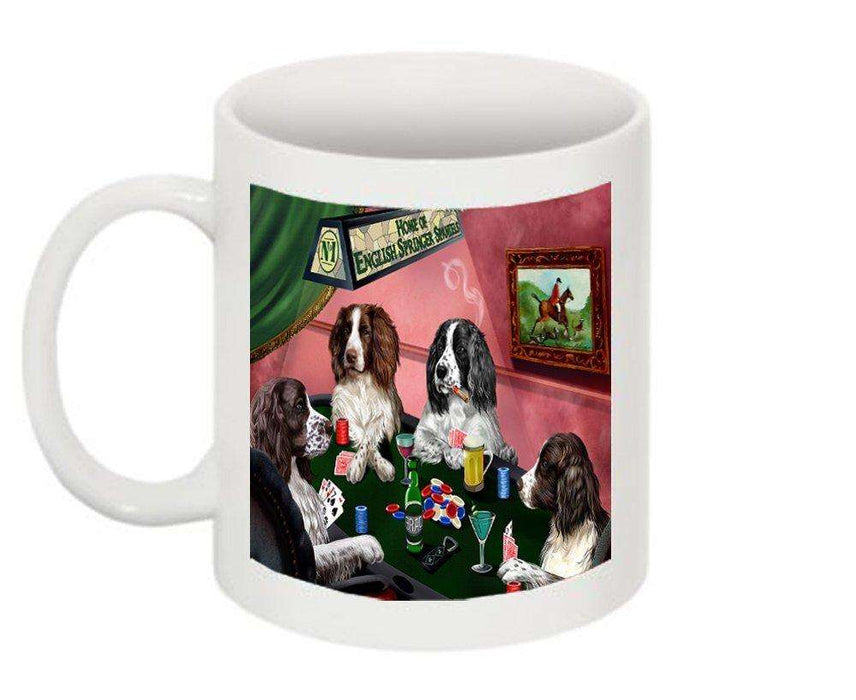 Home of English Springer Spaniel 4 Dogs Playing Poker Mug