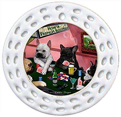 Home of French Bulldogs Christmas Holiday Ornament 4 Dogs Playing Poker