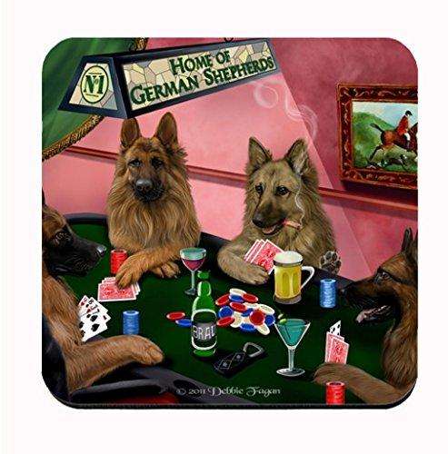 Home of German Shepherd Coasters 4 Dogs Playing Poker (Set of 4)