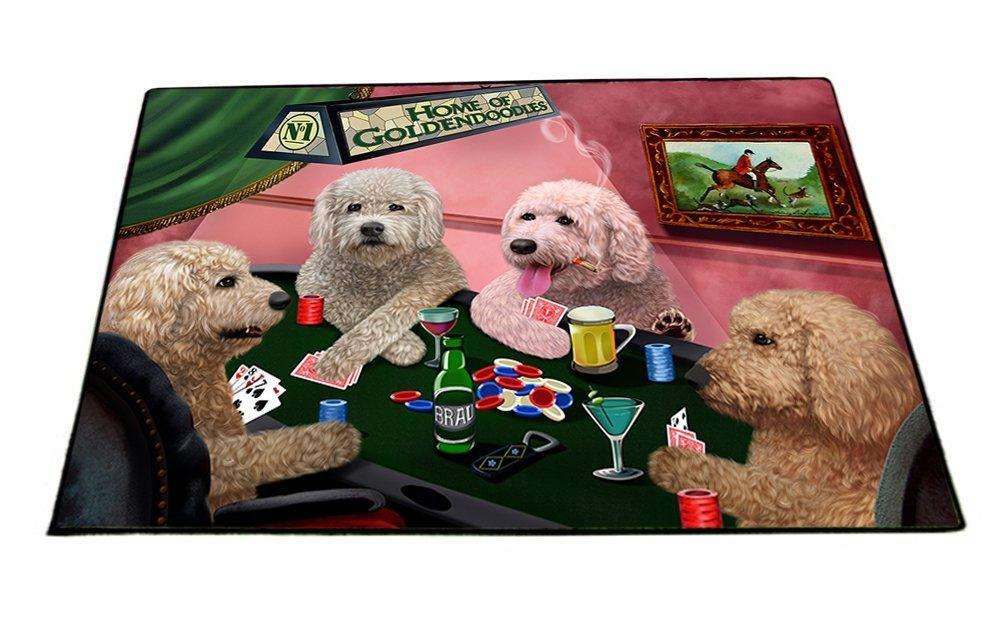 Home of Goldendoodles 4 Dogs Playing Poker Indoor/Outdoor Floormat