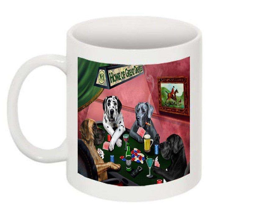 Home of Great Dane 4 Dogs Playing Poker Mug
