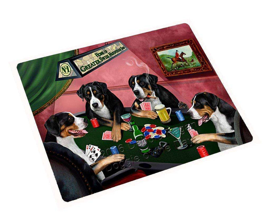 Home of Greater Swiss Mountain 4 Dogs Playing Poker Large Refrigerator / Dishwasher Magnet