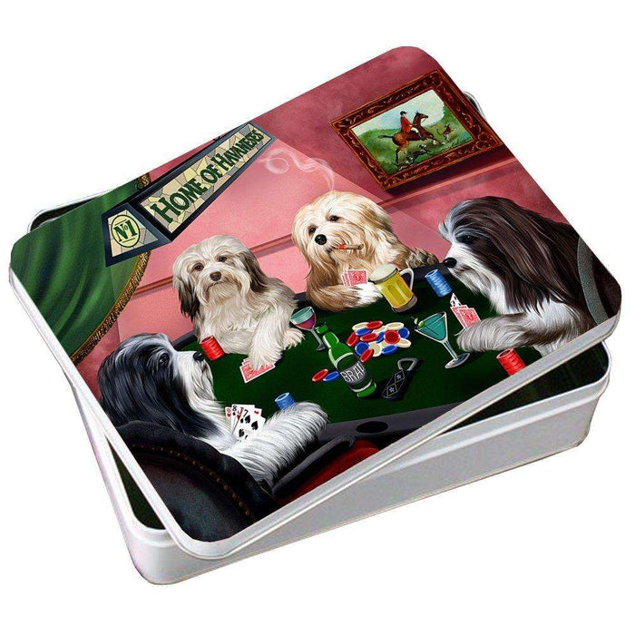 Home of Havanese 4 Dogs Playing Poker Photo Tin
