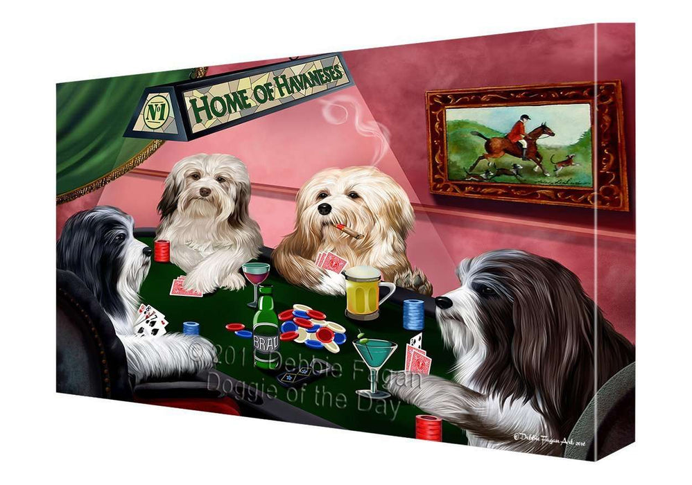 Home of Havanese Dogs Playing Poker Canvas Gallery Wrap 1.5" Inch