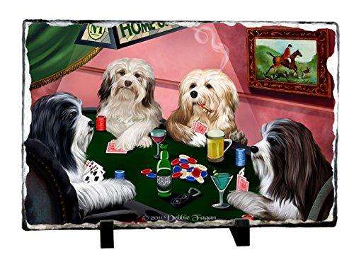Home of Havanese Four Dogs Playing Poker Photo Slate