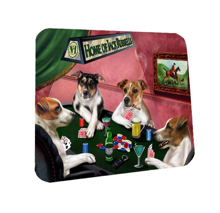 Home of Jack Russell Coasters 4 Dogs Playing Poker (Set of 4)